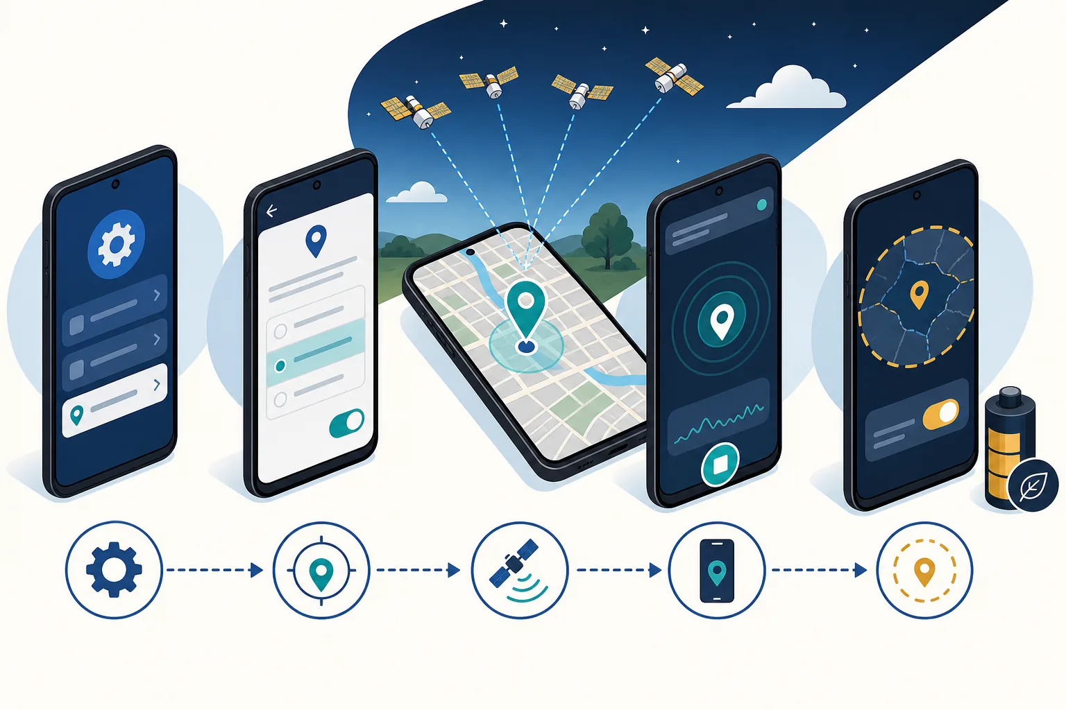 Móvil Android preparado para consultar la velocidad GPS antes de iniciar el trayecto